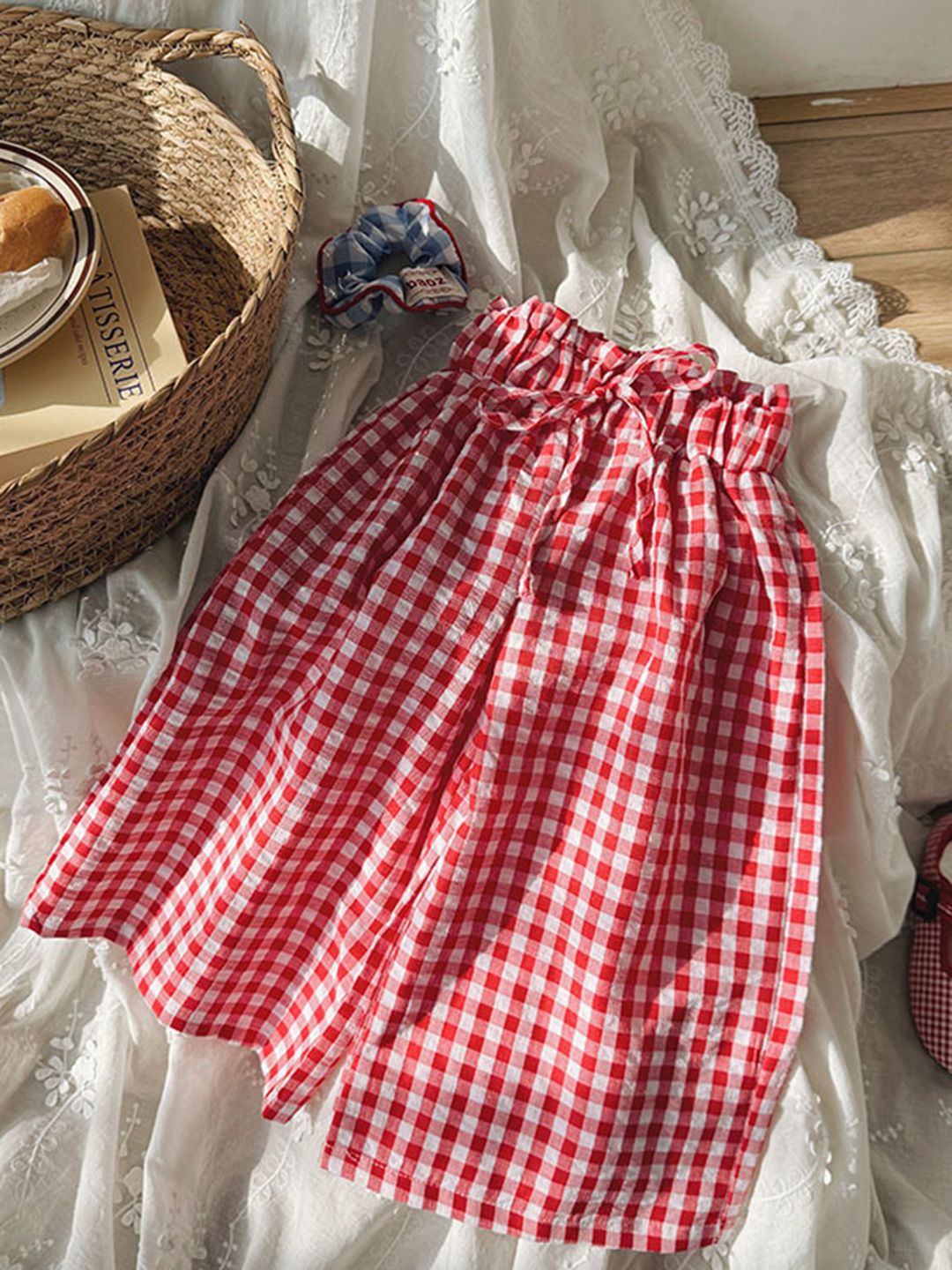 YK Girls Checked Smart Trousers