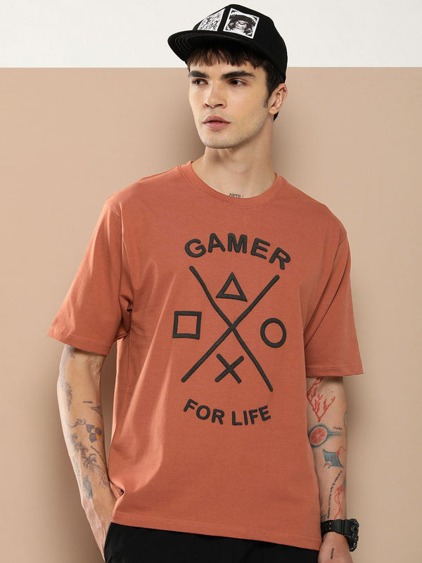 Difference of Opinion Men Graphic Printed Embossed Oversized T-shirt