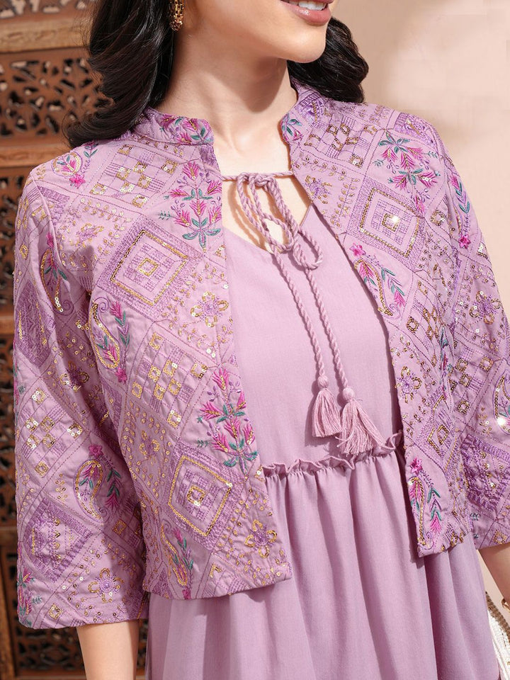 Vishudh Women Floral Print A-Line Midi Dress