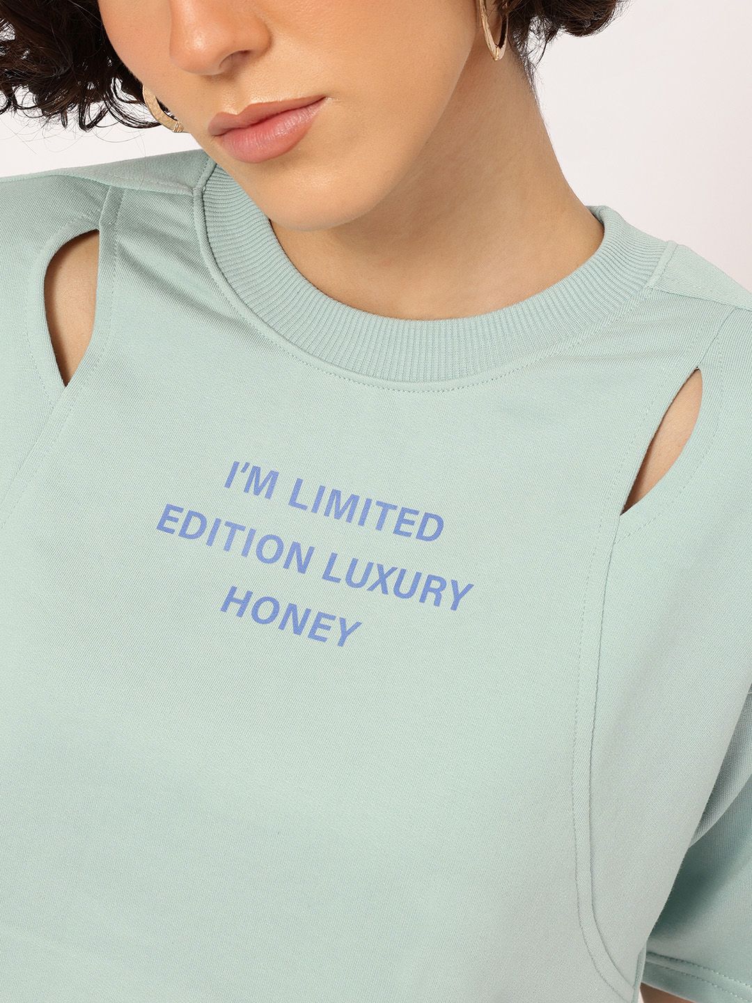DressBerry Limited Edition Cut-Out Crop Drop-Shoulder Boxy T-shirt