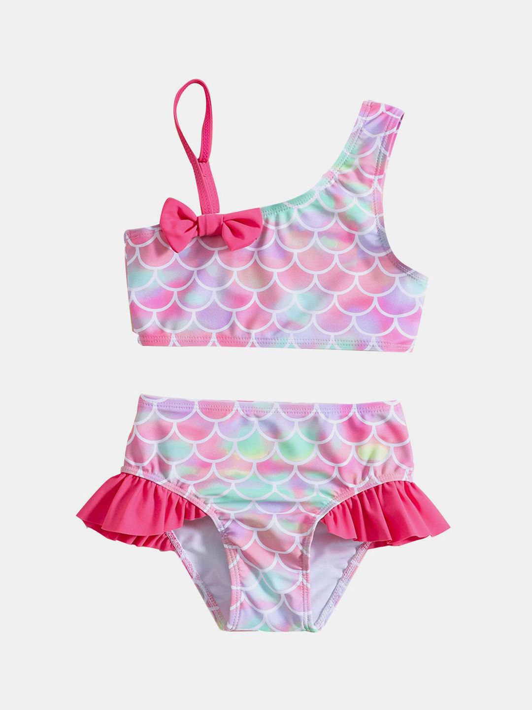 YK Infant Girls Printed Top & Shorts Swim Set