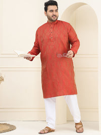 SOJANYA PLUS Plus Size Tenunan Rekaan Kurta Lurus dengan Piyama