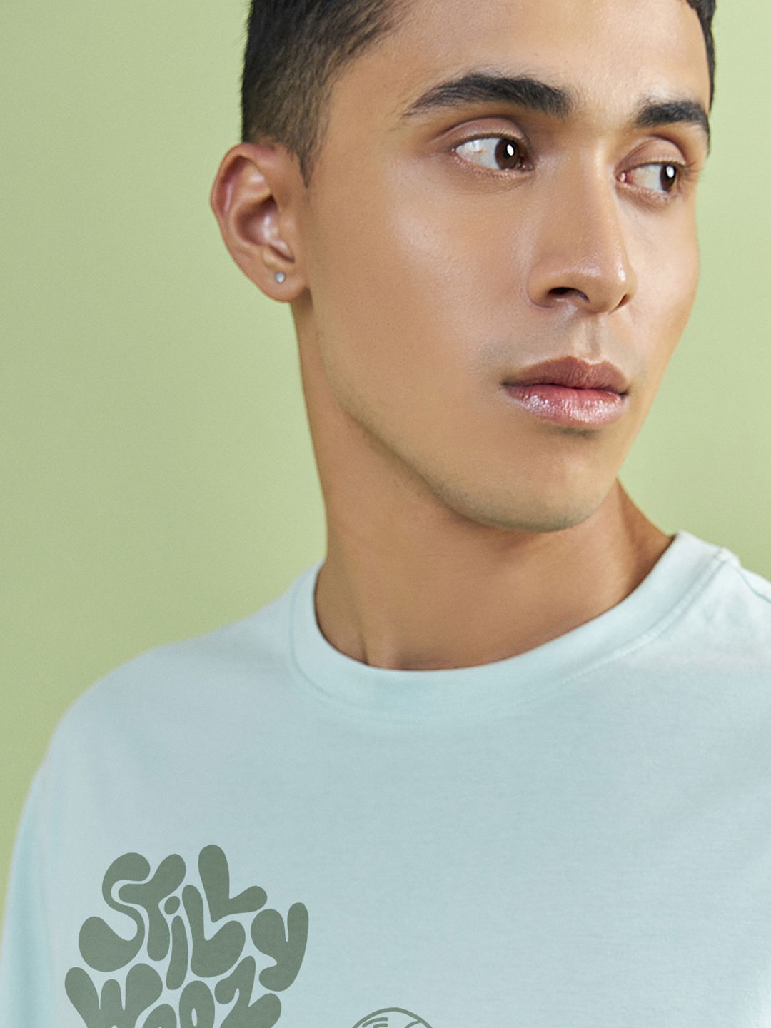 Bewakoof lelaki grafik dicetak t-shirt kapas bulat