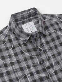 VASTRADO Men Classic Spread Collar Checked Cotton Slim Fit Casual Shirt