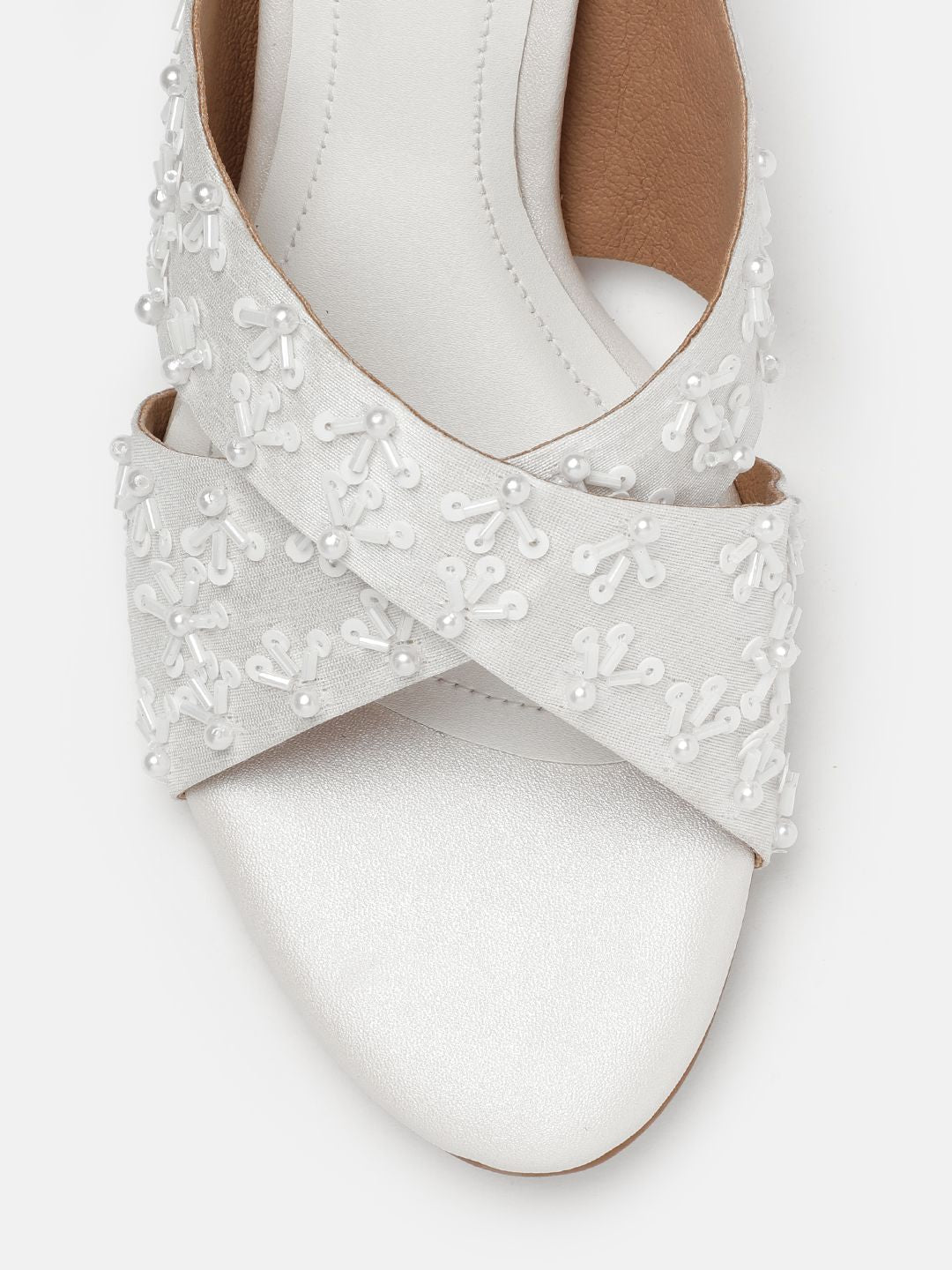 House of Pataudi Embellished Kitten Heeled Sandals
