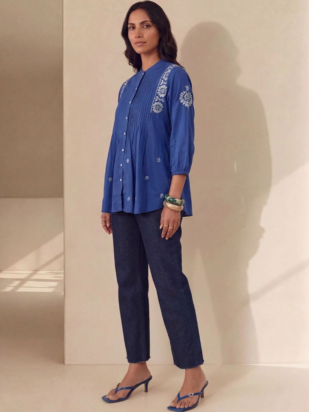 House of Chikankari Embroidered Cotton Top