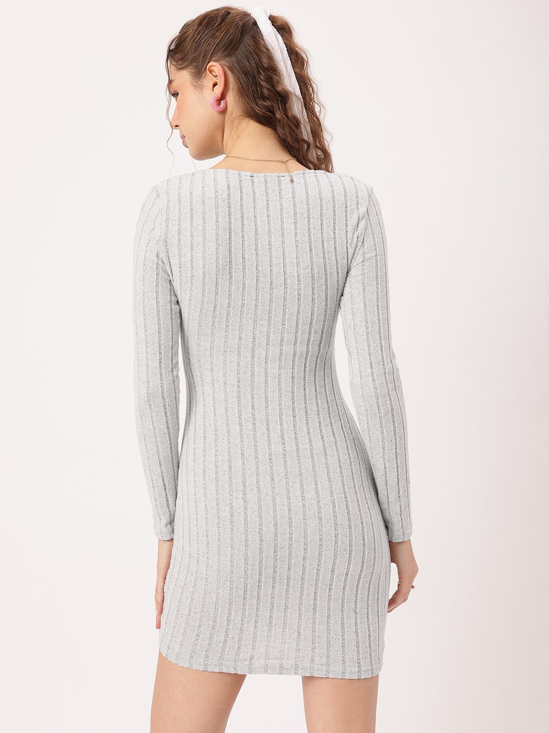 DressBerry Mini Maven Self-Striped Wrap Dress