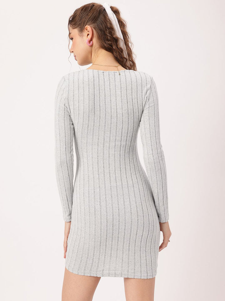 DressBerry Mini Maven Self-Striped Wrap Dress