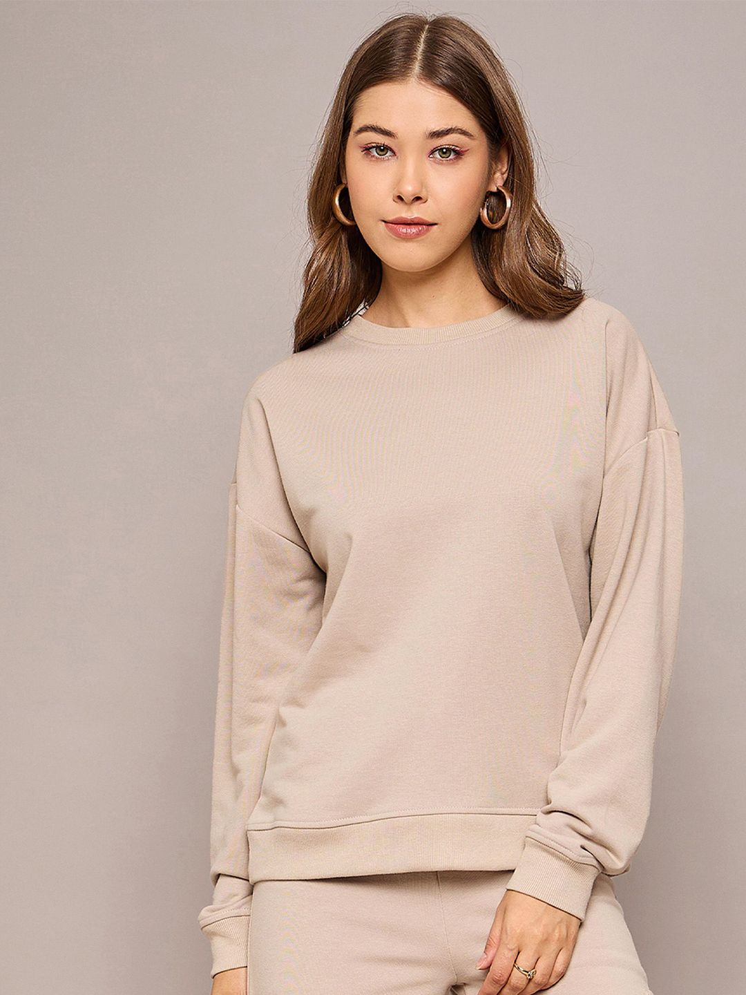 SASSAFRAS BASICS Women Round Neck Oversized Sweatshirt