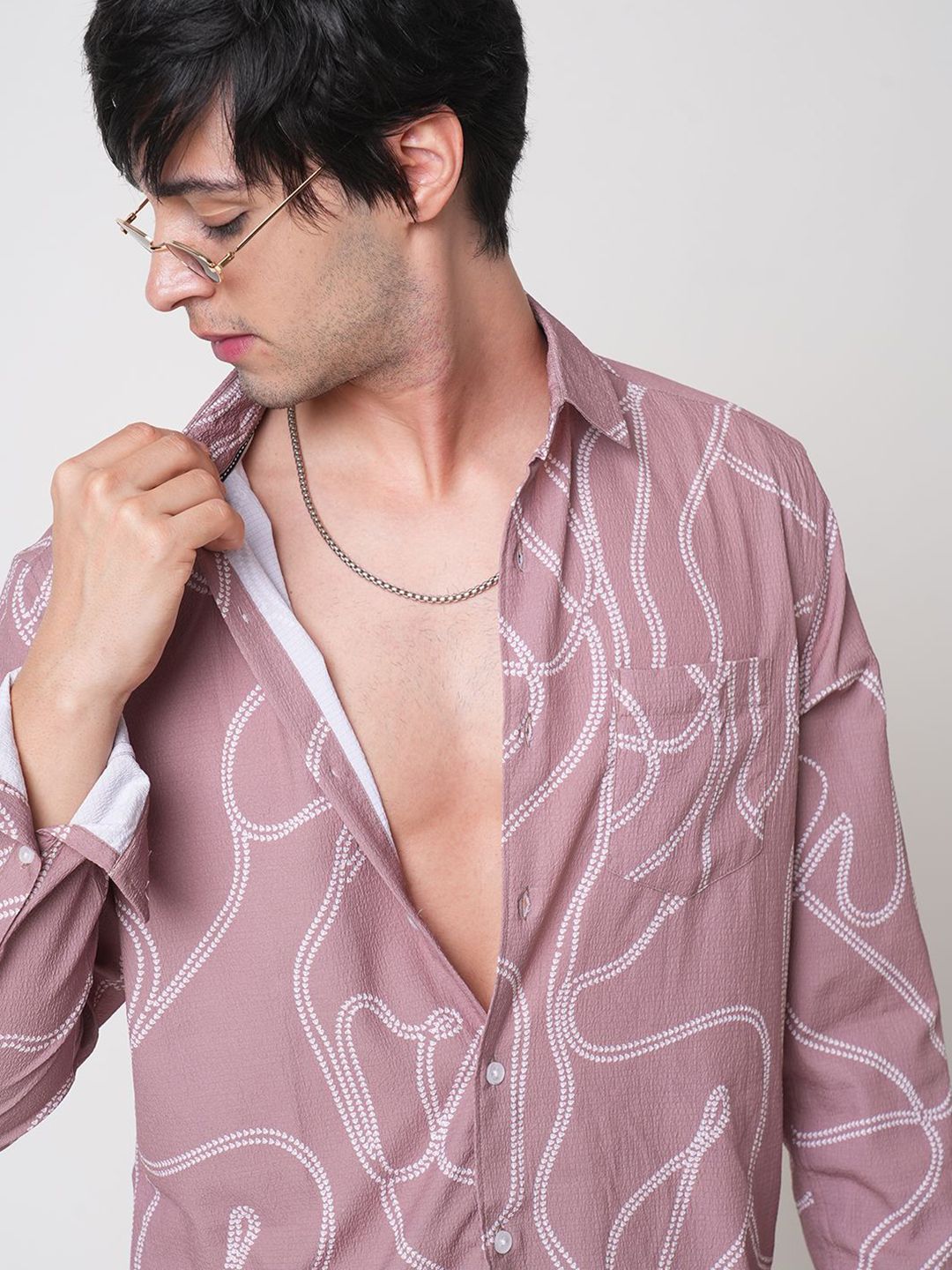 VASTRADO Men Classic Slim Fit Opaque Printed Casual Shirt