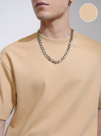 HIGHLANDER Men Self Design Round Neck Relaxed Fit T-shirt