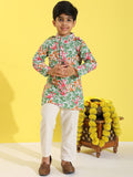 Cutiekins Boys Floral Printed Regular Kurta with Pyjamas