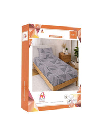 Myntra Elegant Homes Purple Geometric 300 TC Single Bedsheet with 1 Pillow Covers