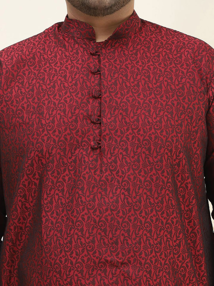 SOJANYA PLUS Plus Size Tenunan Rekaan Kurta Lurus dengan Piyama