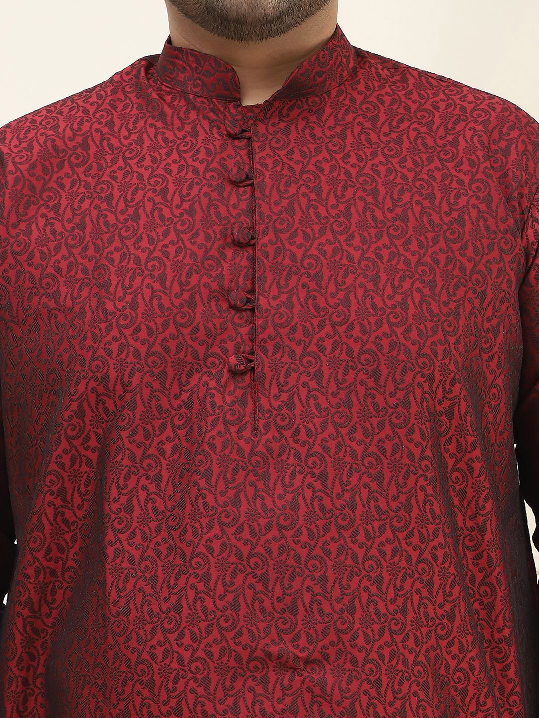 SOJANYA PLUS Plus Size Tenunan Rekaan Kurta Lurus dengan Piyama