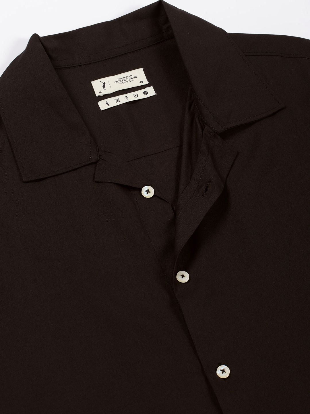 Thomas Scott Men Premium Cuban Collar Solid Oversized Casual Shirt