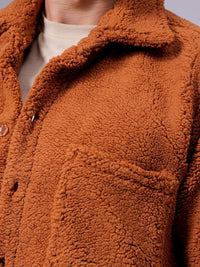 The Indian Garage Co Men Fleece Regular Fit Casual Winter Overshirt