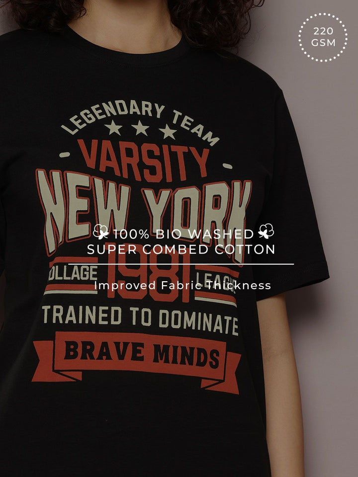 Typography Dillinger dicetak kapas tulen T-shirt santai