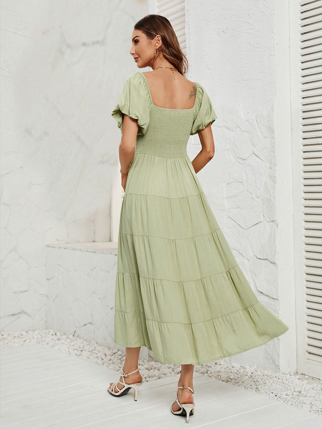 all about you Flutter Sleeve Fit & Flare Midi Dress