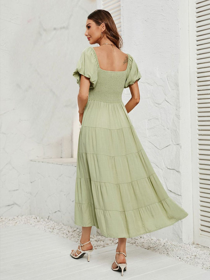 all about you Flutter Sleeve Fit & Flare Midi Dress