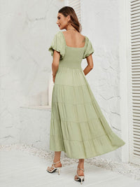 all about you Flutter Sleeve Fit & Flare Midi Dress