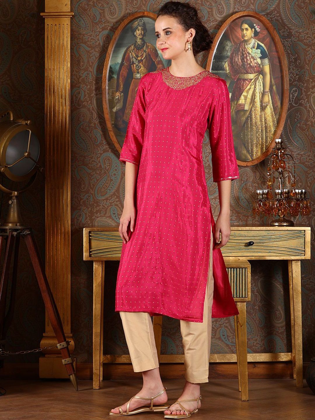 W Women Embroidered Kurta