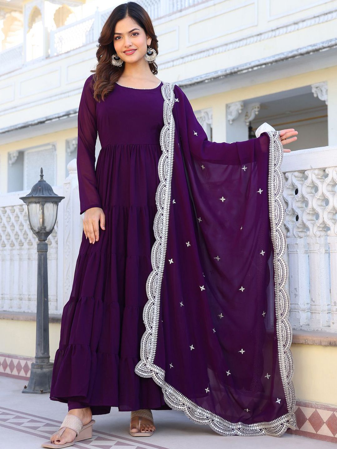 KALINI Women Ethnic Motifs Layered Kurta with Pyjamas & With Dupatta