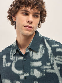 THE BEAR HOUSE Men Spread Collar Abstract Printed Relaxed Fit Casual Shirt