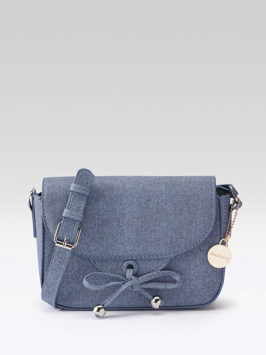 DressBerry Textured Structured Sling Bag with Bow Detail