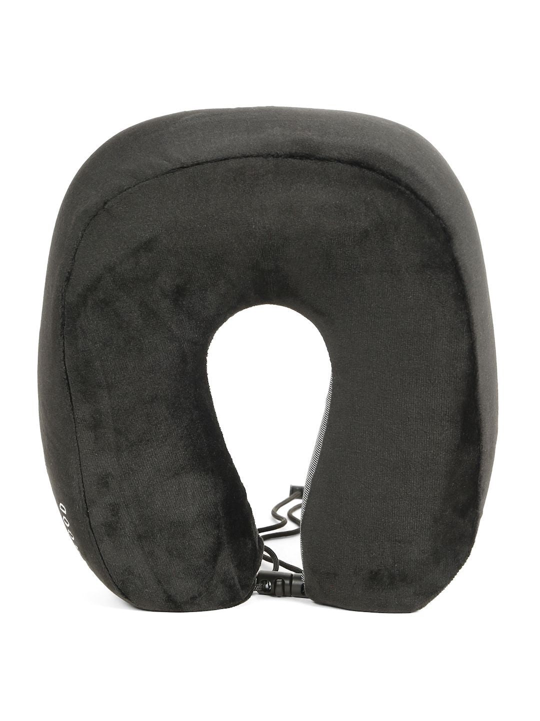 Teakwood Leathers Black Faux Velvet Breathable Travel Pillow