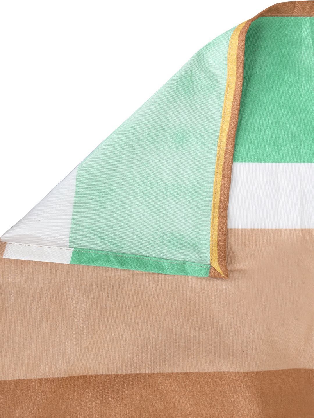 Myntra Elegant Homes Green Striped Polycotton 300 TC Single Fine Bedsheet with a Pillow Cover-89 x 59 inches