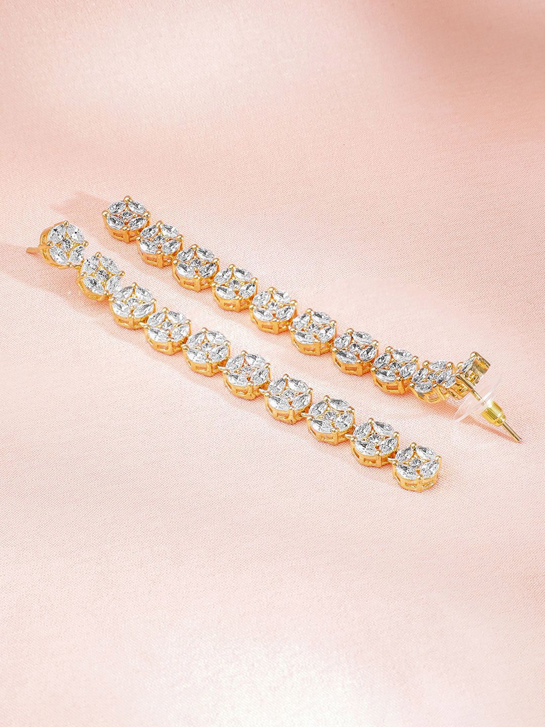 Rubans Premium 22K Ad & Zirconia Studded Luxury Drop Earrings