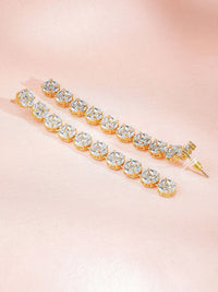 Rubans Premium 22K Ad & Zirconia Studded Luxury Drop Earrings