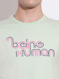 Being Human Men Typography Printed Round Neck Cotton Slim Fit T-shirt