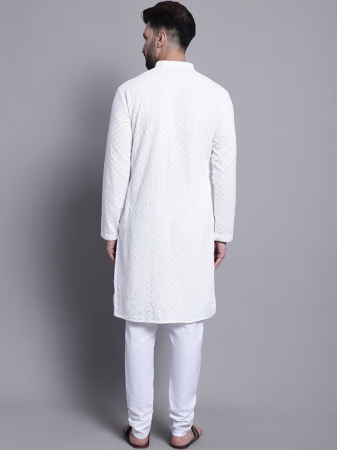 SOJANYA Men Ethnic Motifs Embroidered Regular Pure Cotton Kurta with Pyjamas