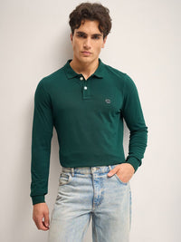 THE BEAR HOUSE Men Solid Polo Collar Cotton T-shirt