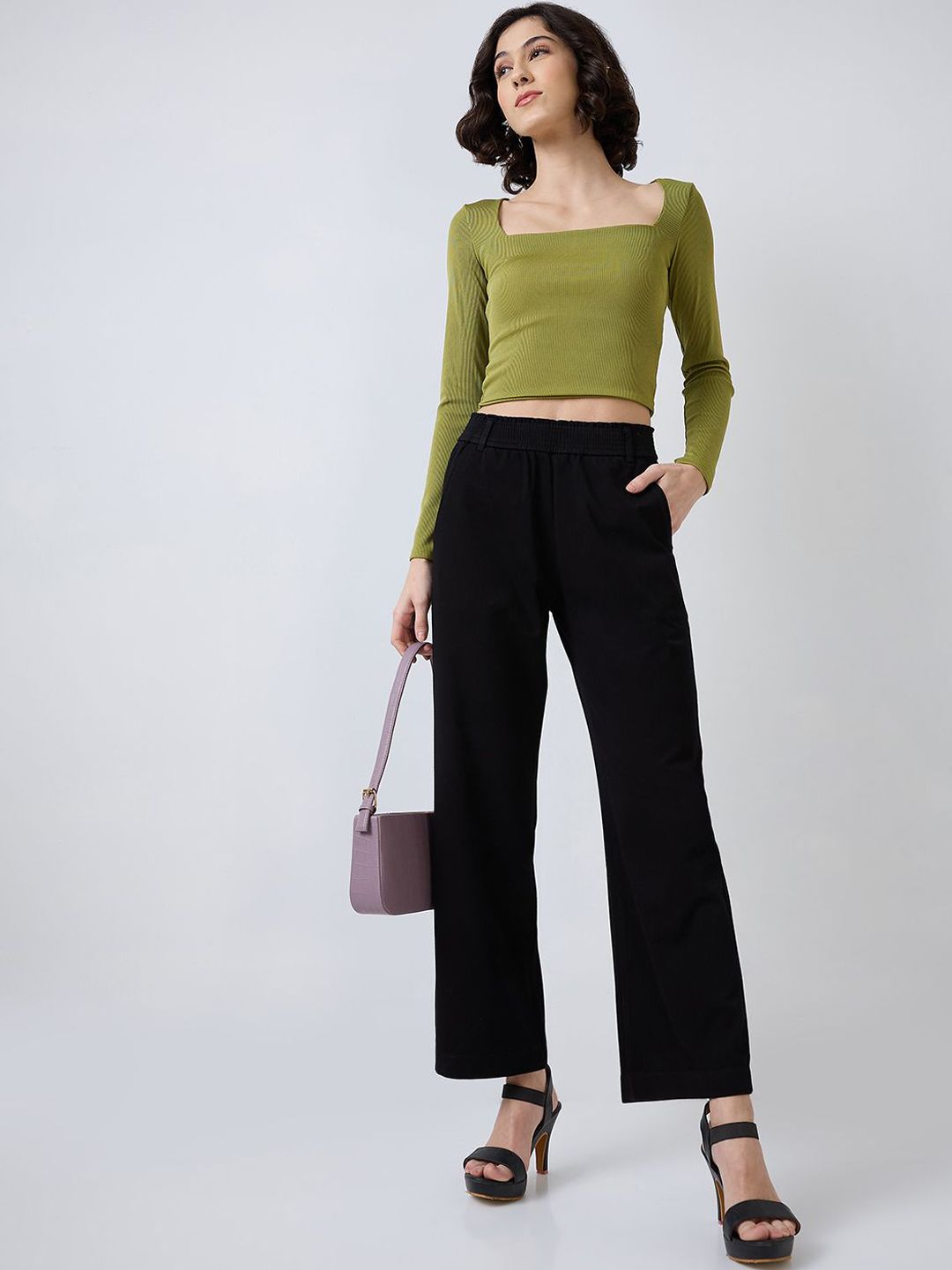SPYKAR Women Straight Fit Wide Leg Trousers