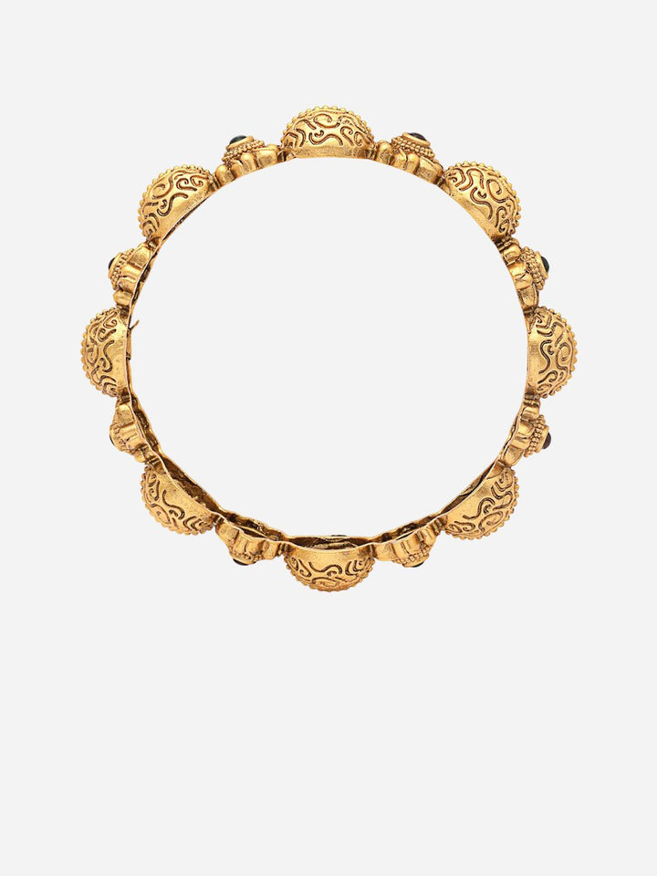 PANASH Set Of 2 24 CT Gold-Plated Handcrafted Antique Bangles