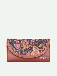 Zouk Women Dicetak Kulit Tiga Dompet Lipat