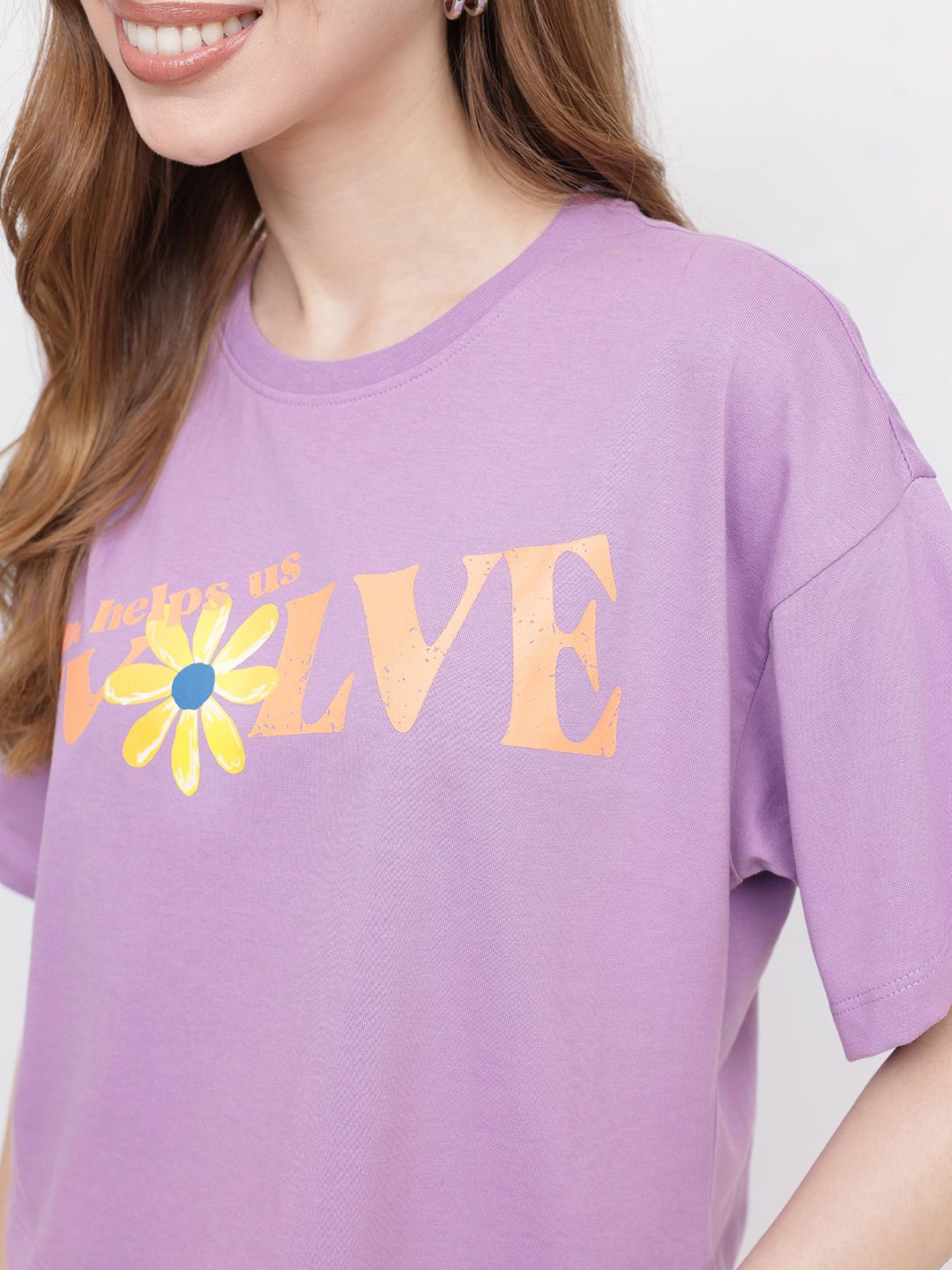 DressBerry Minimalist Message Printed Boxy T-shirt