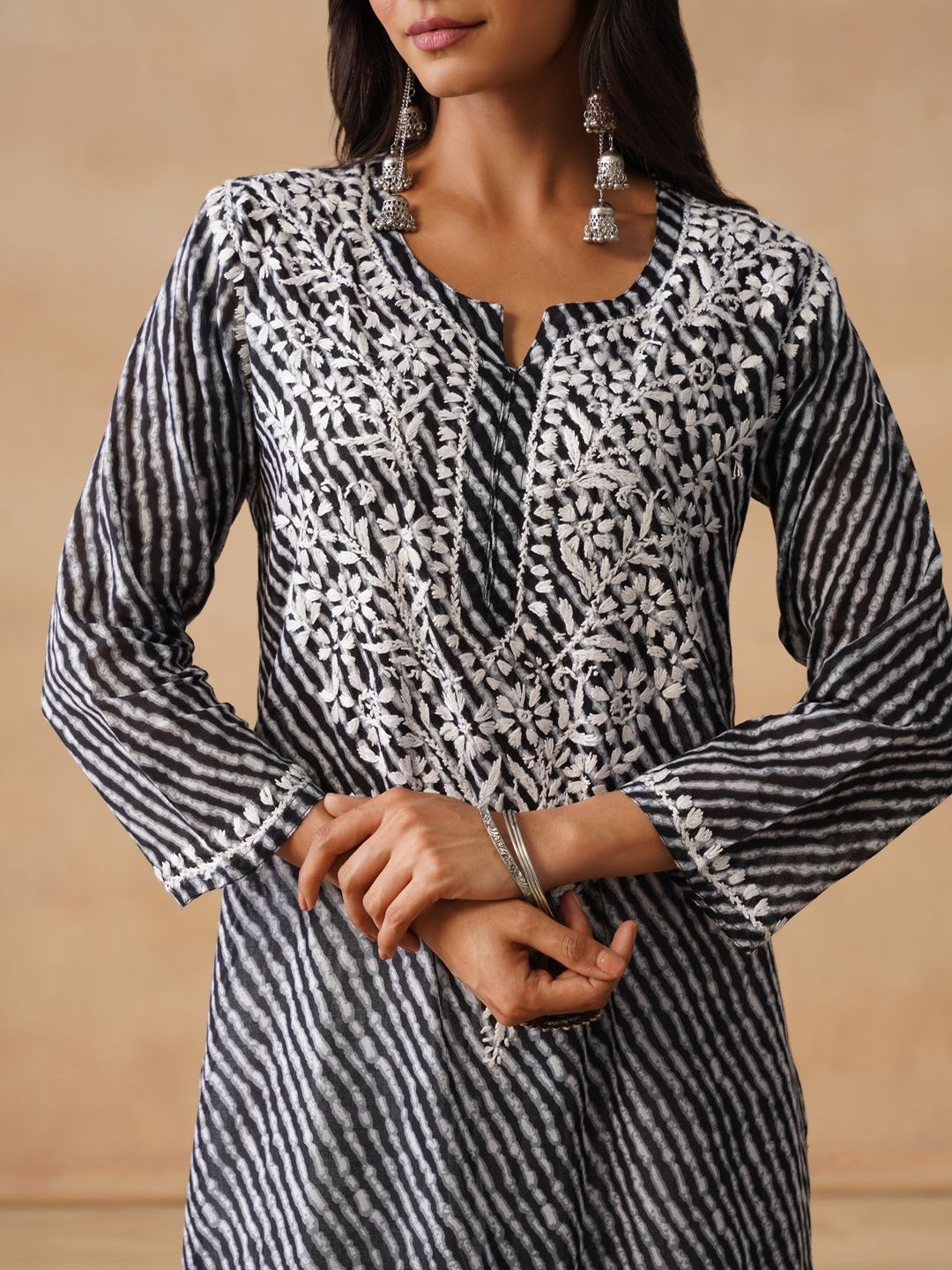 Rumah Wanita Chikankari Bercetak Chikankari Kurta