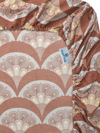 KLOTTHE Brown Floral 300 TC King Bedsheet with 2 Pillow Covers