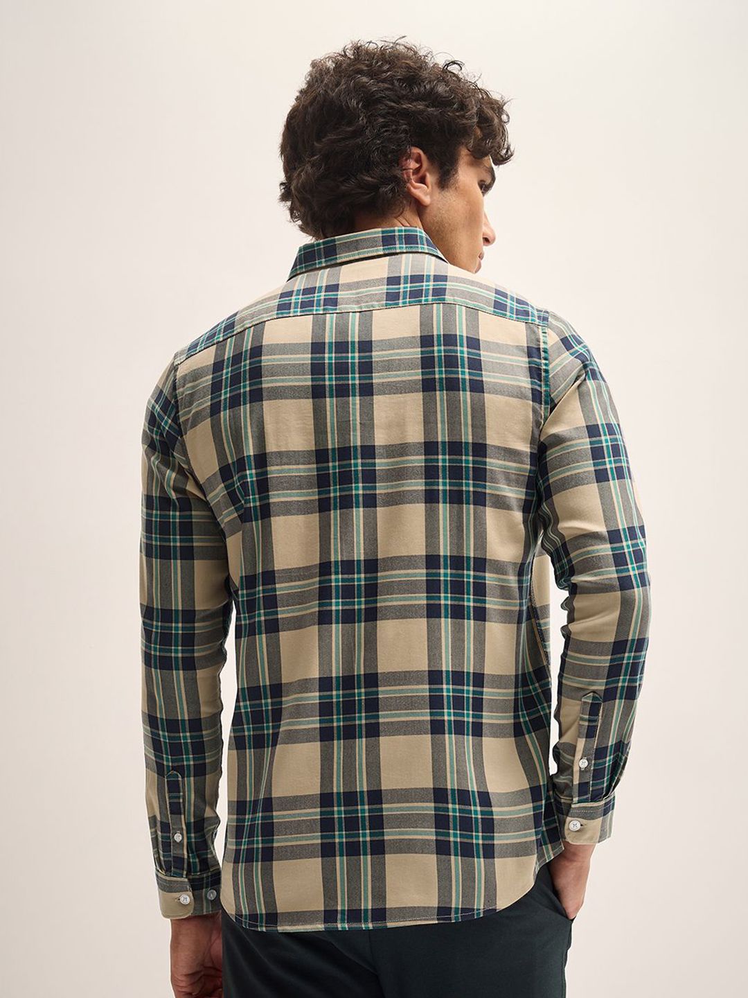 THE BEAR HOUSE Men Slim Fit Tartan Checks Casual Shirt