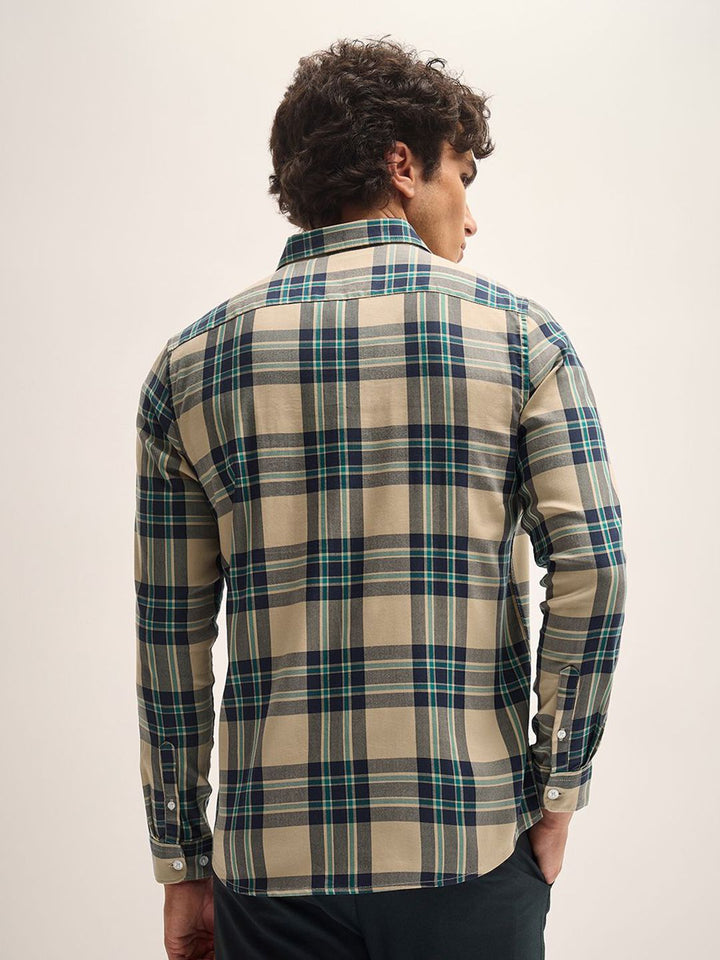 THE BEAR HOUSE Men Slim Fit Tartan Checks Casual Shirt