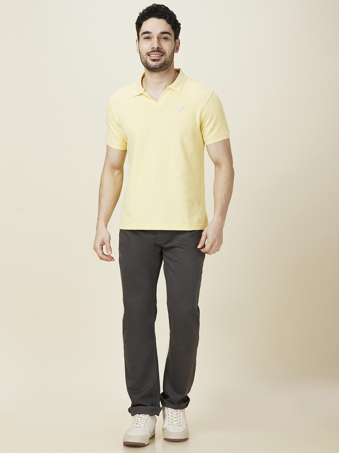 Being Human Men Self Design Polo Collar Slim Fit T-shirt