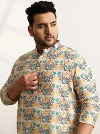SOJANYA PLUS Men Floral Printed Regular Pure Cotton Kurta with Pyjamas