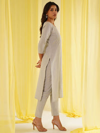 KALINI Women Embroidered Sequinned Kurta with Trousers