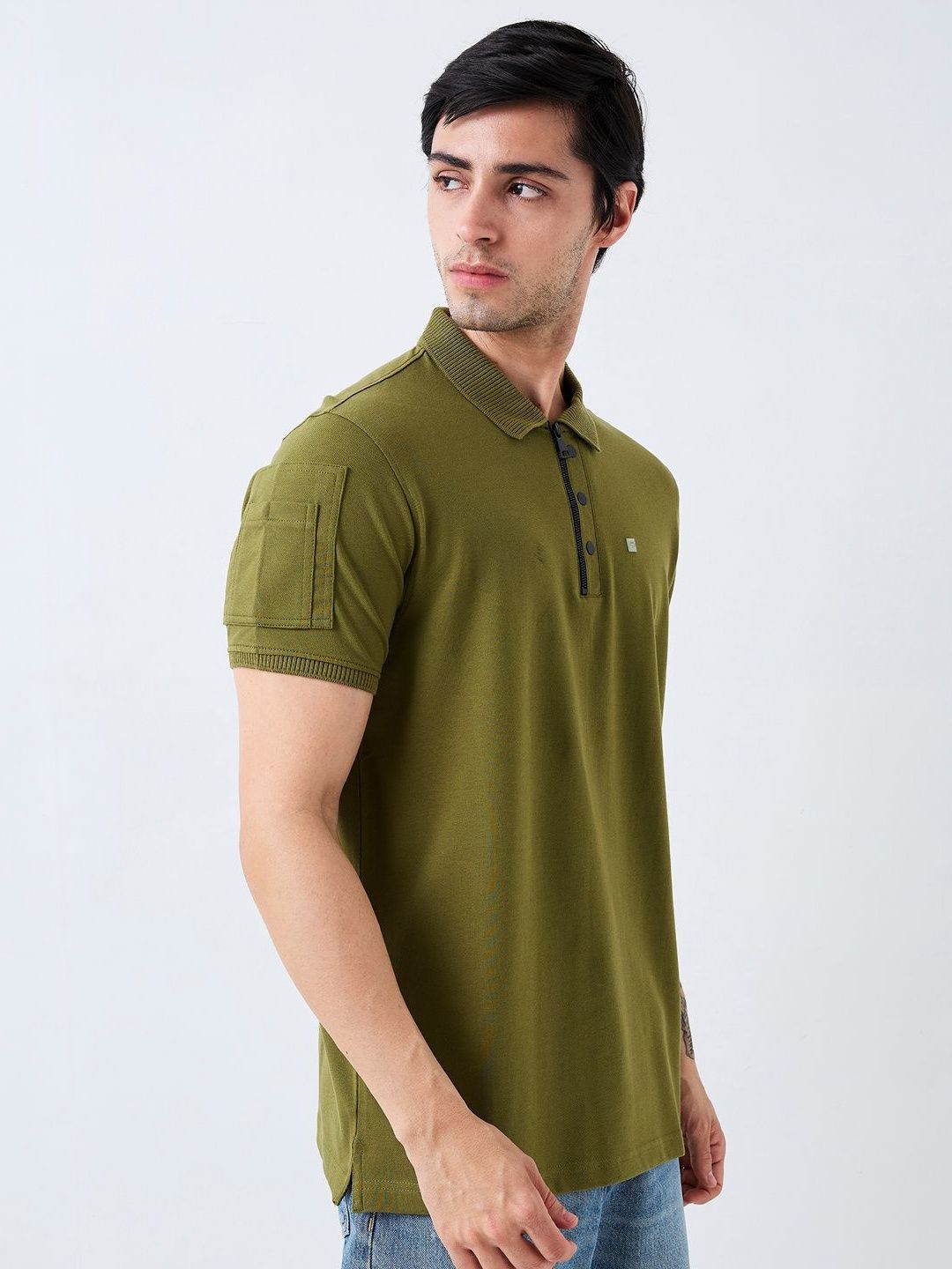 SPYKAR Men Solid Polo Collar Cotton Slim Fit T-shirt