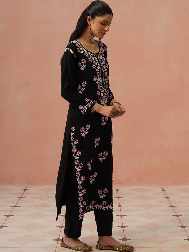 Rumah Wanita Chikankari Kurta Chikankari Sulaman Bunga