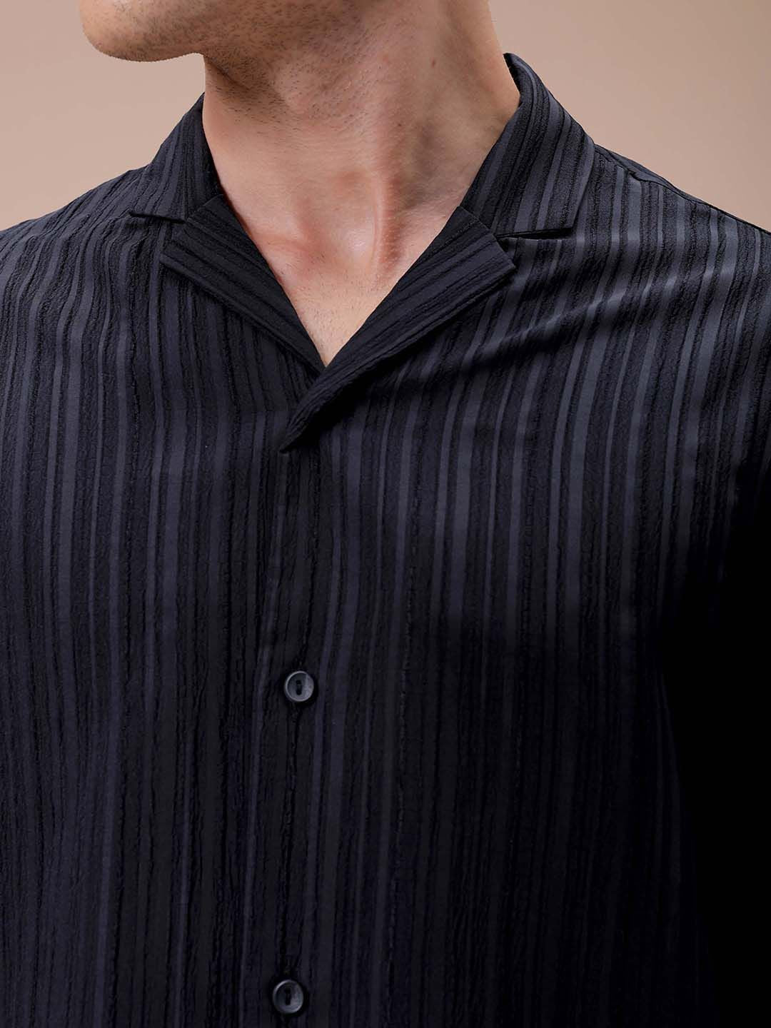 The Indian Garage Co Men Relaxed Fit Dobby Textured Resortwear Shirt